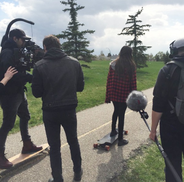 Filming Legacy on a longboard for our WestJet video